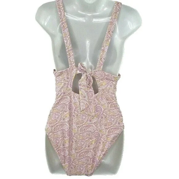 J.Crew $128 Eco Plunge V-Neck One Piece Swimsuit Beach Paisley Size 20 AX937 - Picture 4 of 6